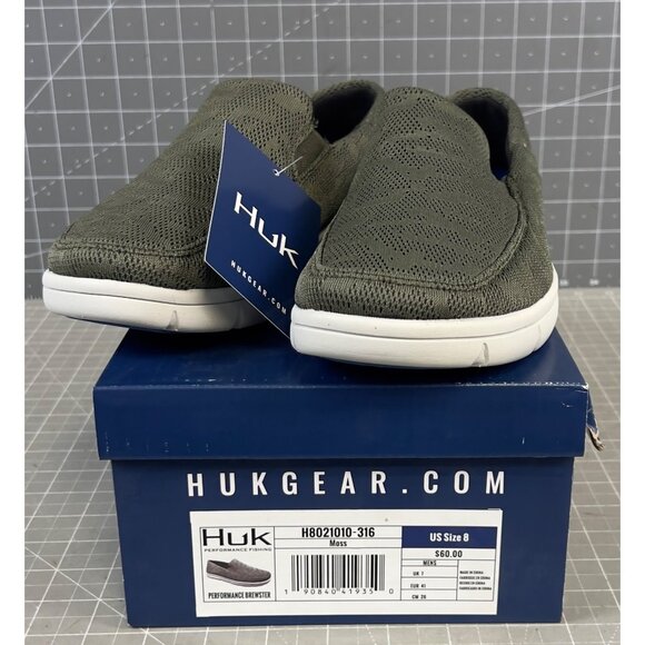 HUK Men's Brewster Slip-On Wet Traction Fishing & Deck Shoes Moss Sz. 8 New~~ - Picture 1 of 13